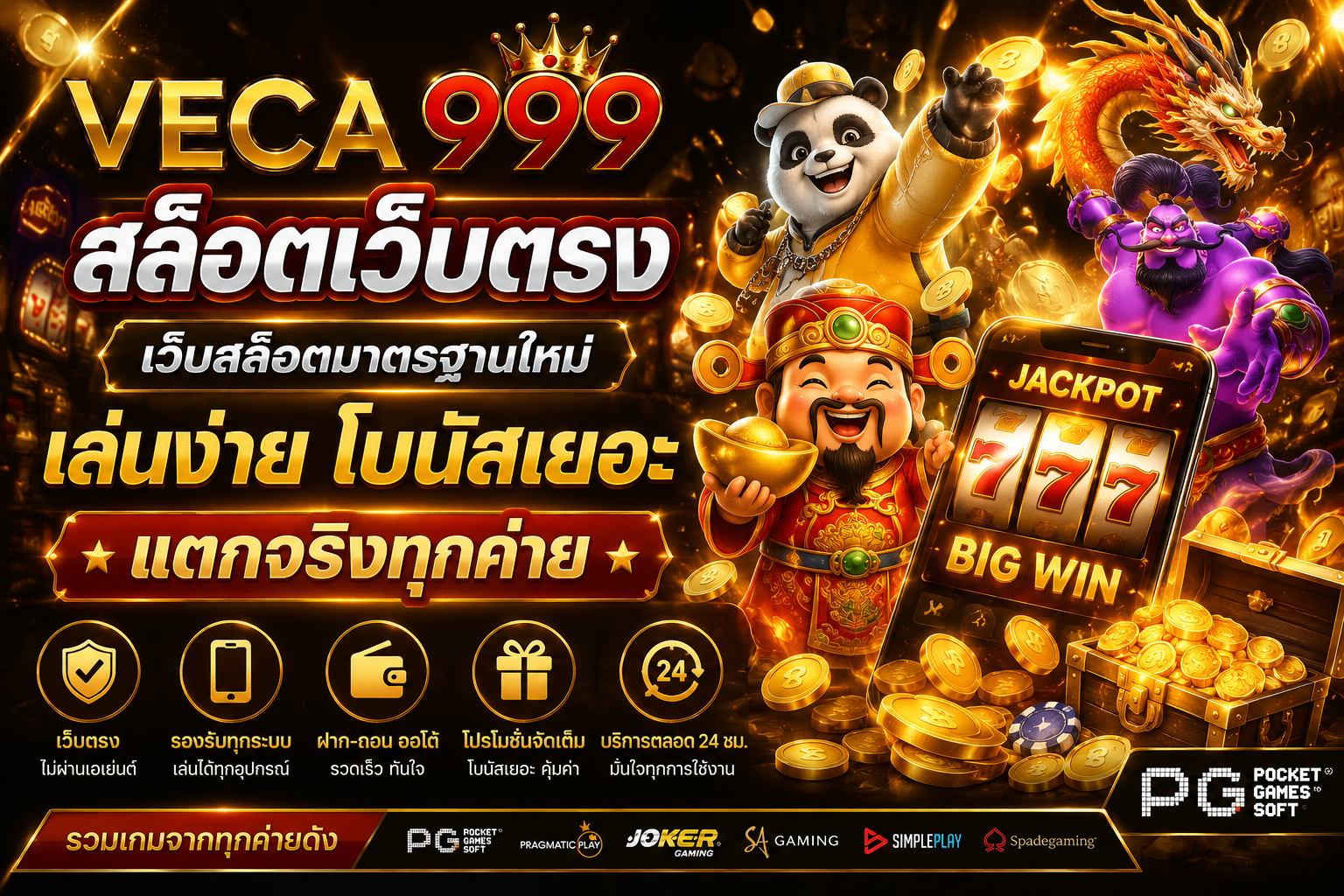veca999 สล็อตเว็บตรง เว็บสล็อตมาตรฐานใหม่ เล่นง่าย โบนัสเยอะ แตกจริงทุกค่าย